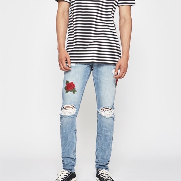 jeans with roses mens